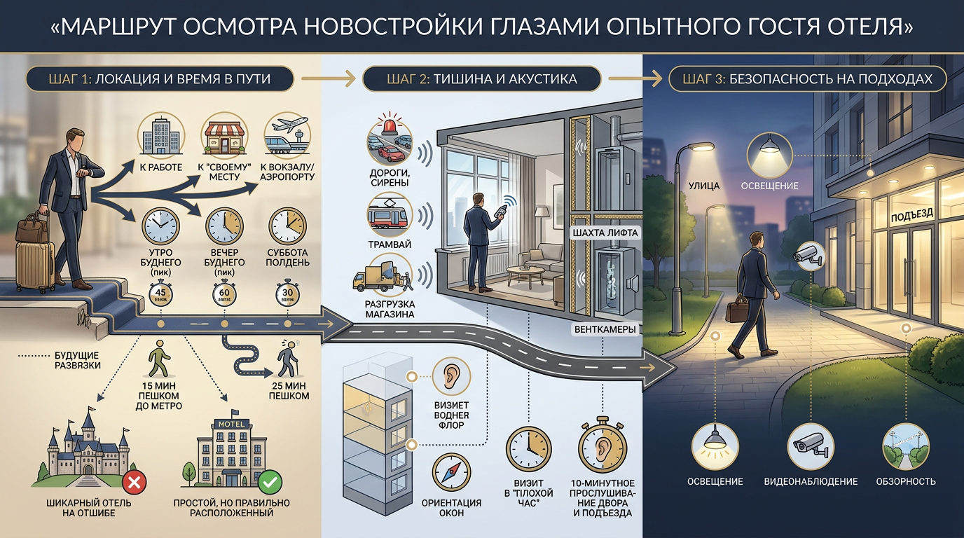 Маршрут осмотра новостройки